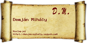 Demján Mihály névjegykártya